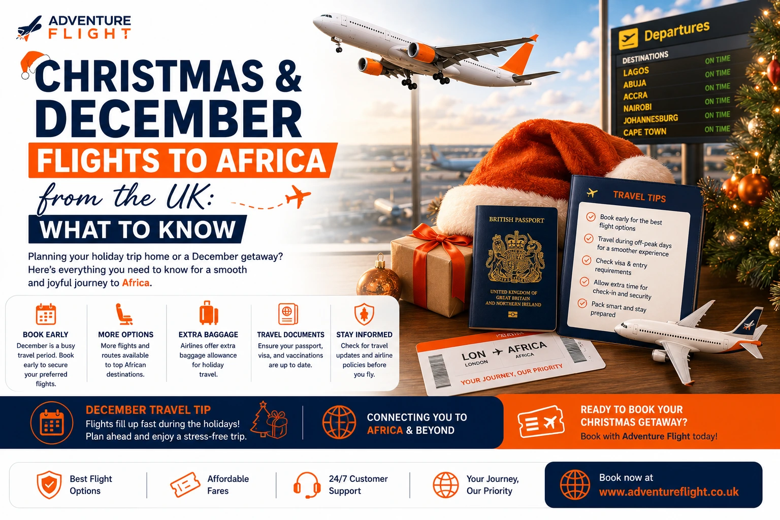Christmas & December Flights to Africa from the UK: What to Know